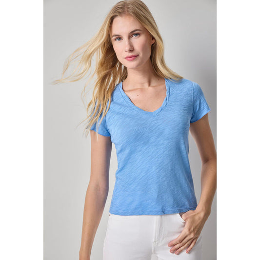 Lilla P Twisted Binding V-Neck in Capri
