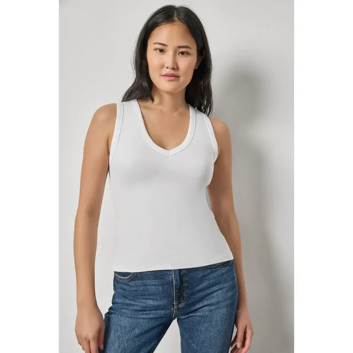 Lilla P V-Neck Tank in White