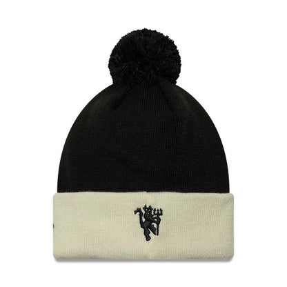 Pictured is this Manchester United FC Monogram Cuff Knit Beanie hat in black. 2