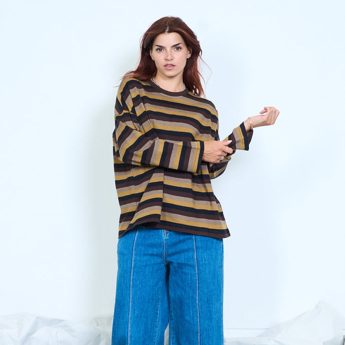 Multicolor striped knit sweater wholesale