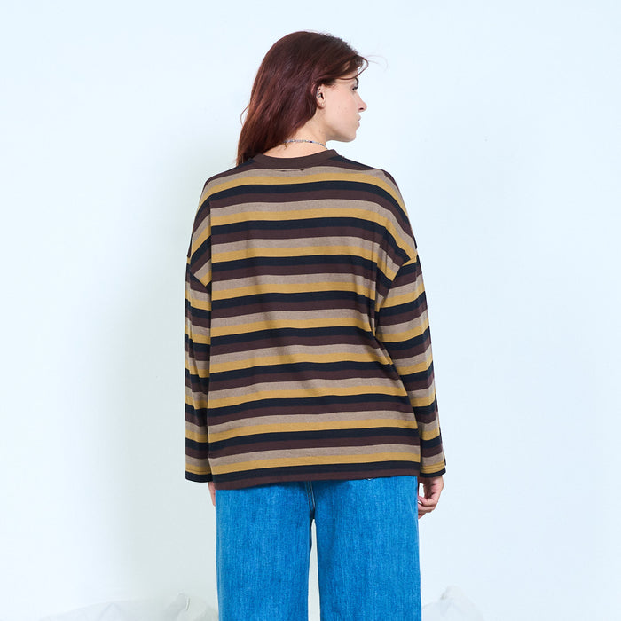 Multicolor striped knit sweater wholesale