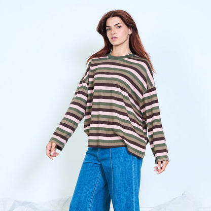 Multicolor striped knit sweater wholesale