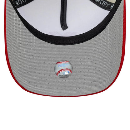 Pictured is this MLB Chrome Scarlet New York Yankees 9FORTY A-Frame Adjustable cap in cream. 2