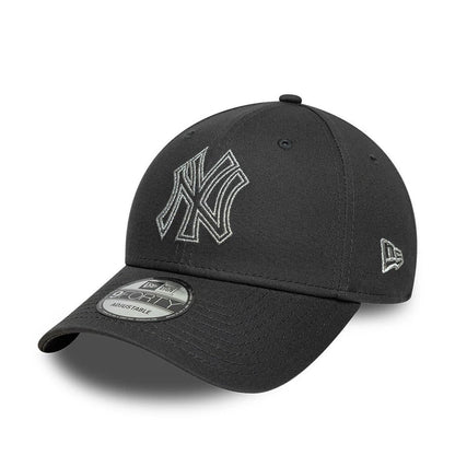 Pictured is this MLB Metallic Outline New York Yankees 9FORTY cap in charcoal. 1