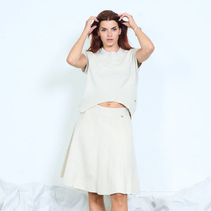 Oversized rib trim knit vest wholesale