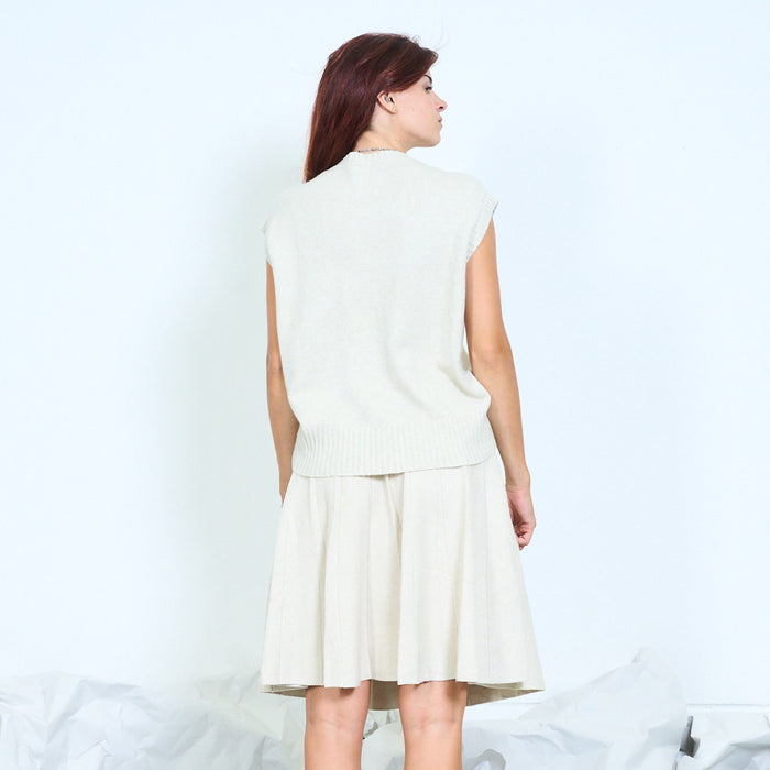 Oversized rib trim knit vest wholesale