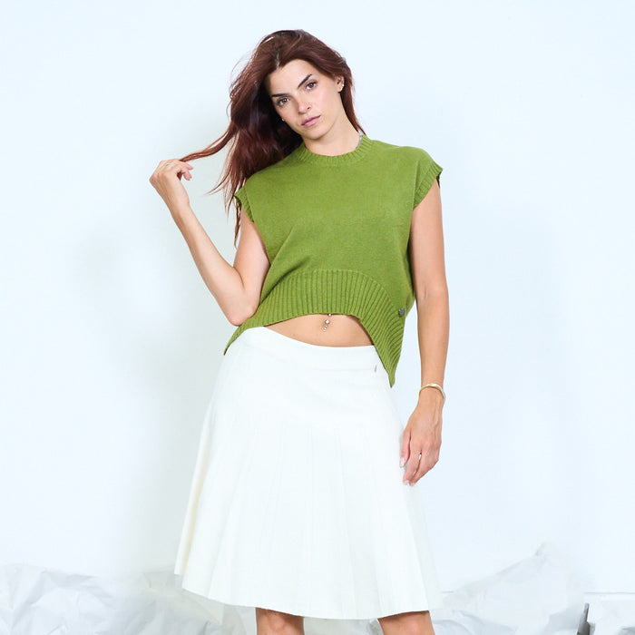 Oversized rib trim knit vest wholesale
