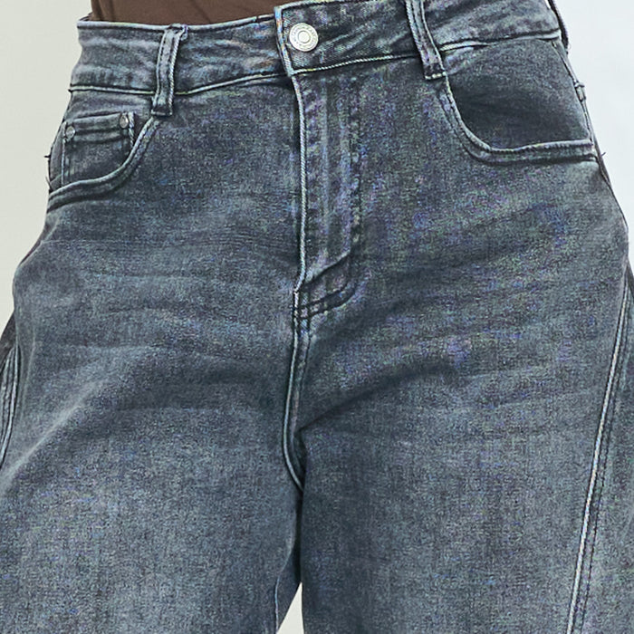 Panel seam barrel leg jeans wholesale
