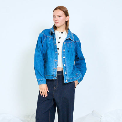 Panel seam denim jacket wholesale