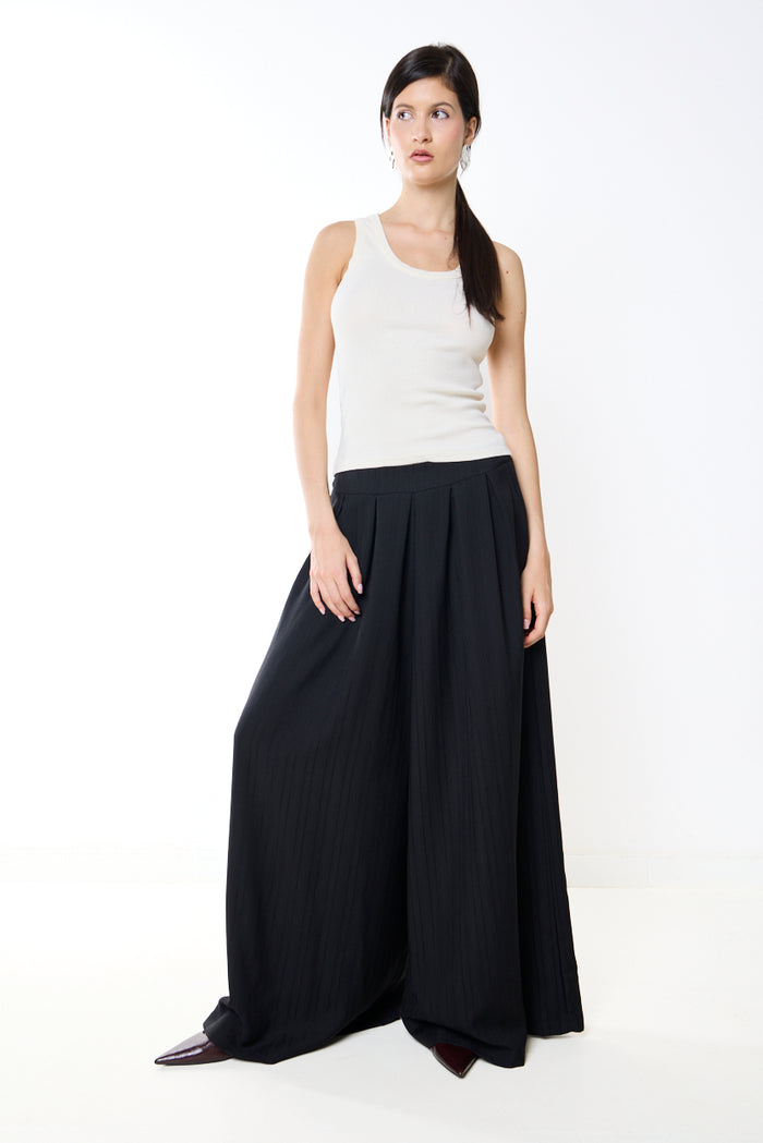 Pinstripe flowy palazzo trousers wholesale