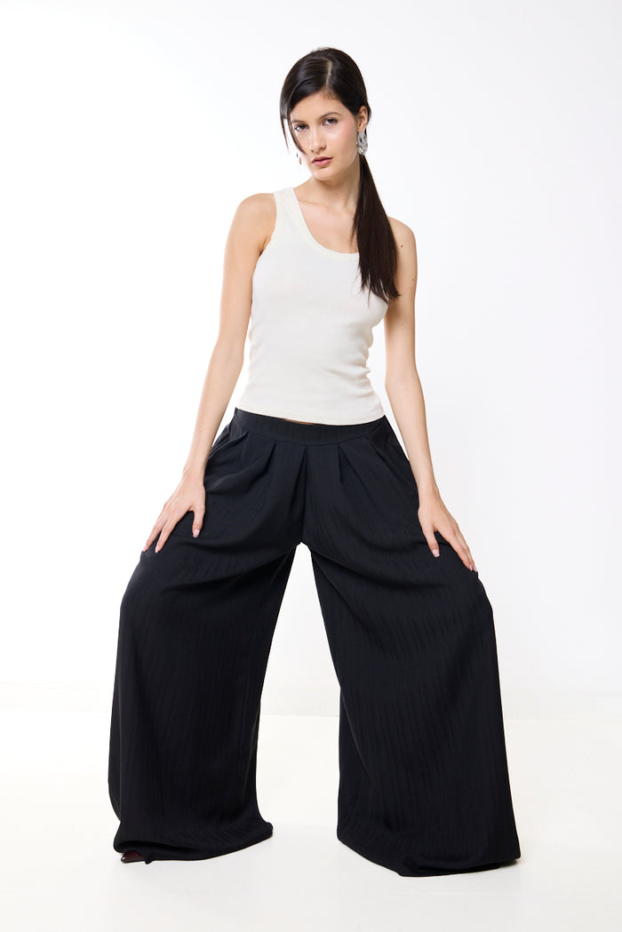 Pinstripe flowy palazzo trousers wholesale