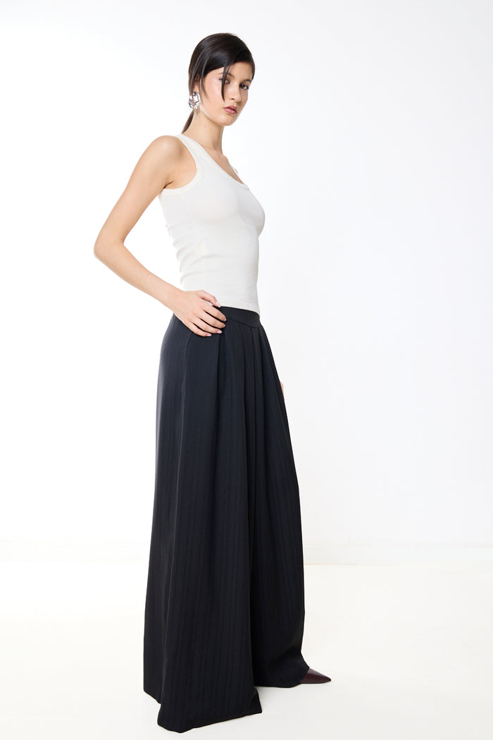 Pinstripe flowy palazzo trousers wholesale