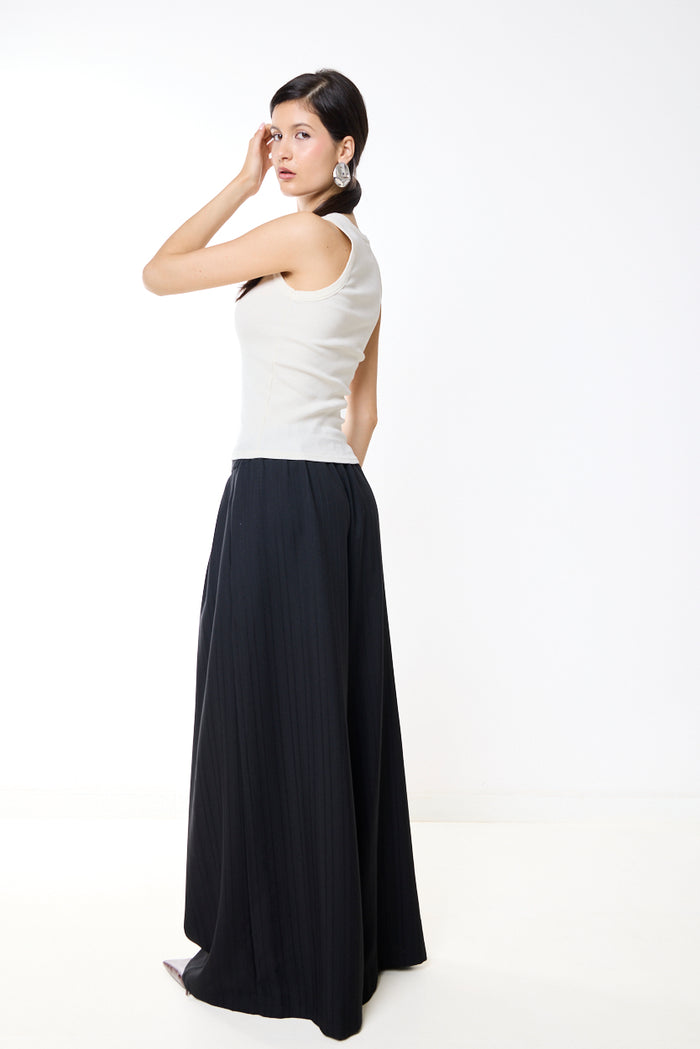 Pinstripe flowy palazzo trousers wholesale