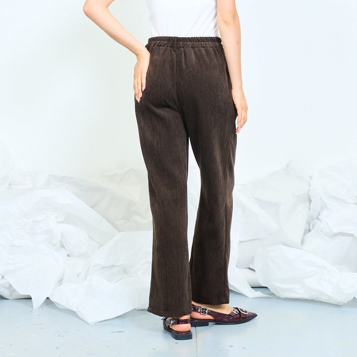Pleated wide-leg velvet trousers wholesale