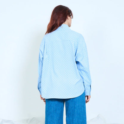 Polka dot tie neck blouse wholesale