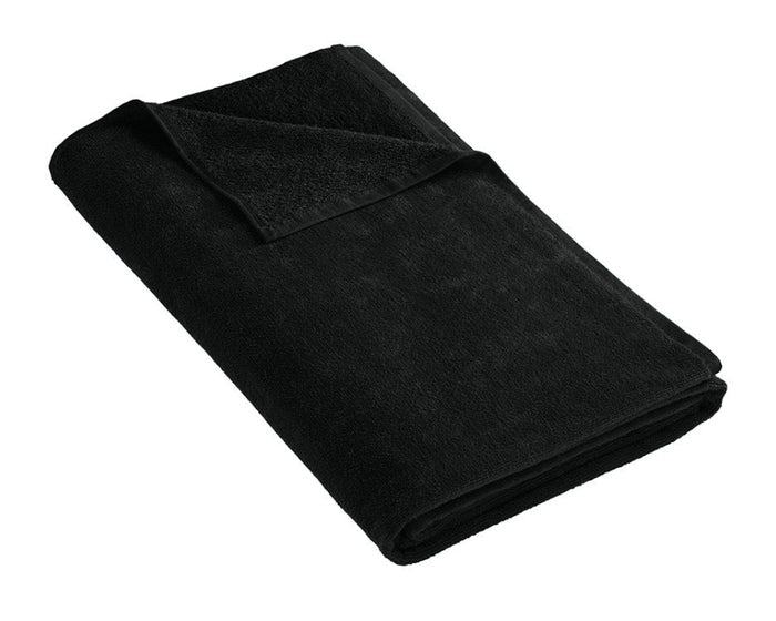 Port Authority Black Terry Velour Beach Towel PT42
