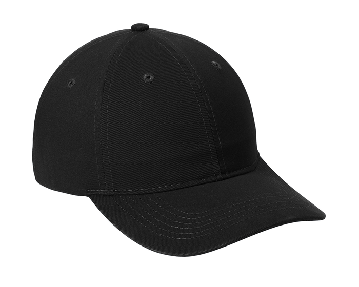 Port Authority Black Brushed Twill Low Profile Cap CP77