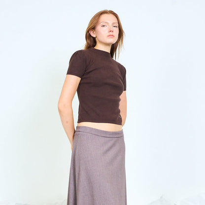 Puff sleeve ribbed knit top wholesale