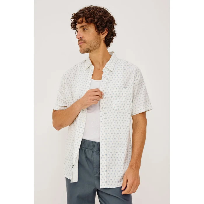 Rails Carson Shirt in White Blue Block