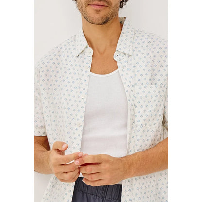 Rails Carson Shirt in White Blue Block