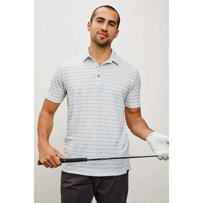 Rails Merced Golf Polo in Sashiko Border White