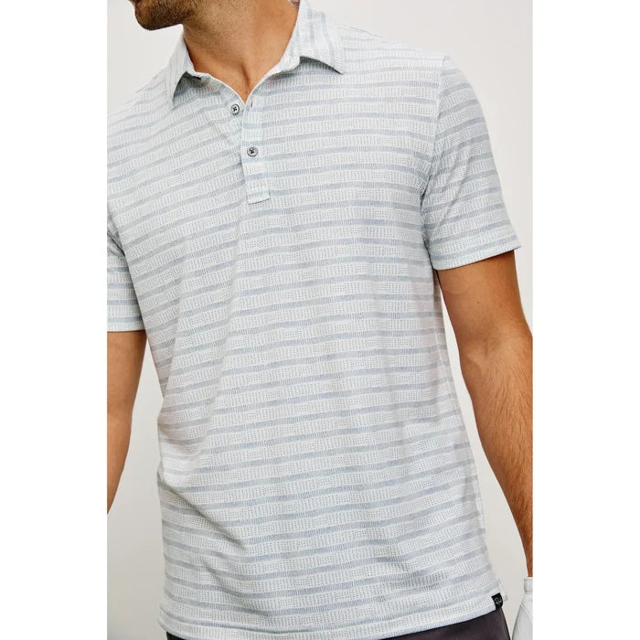 Rails Merced Golf Polo in Sashiko Border White