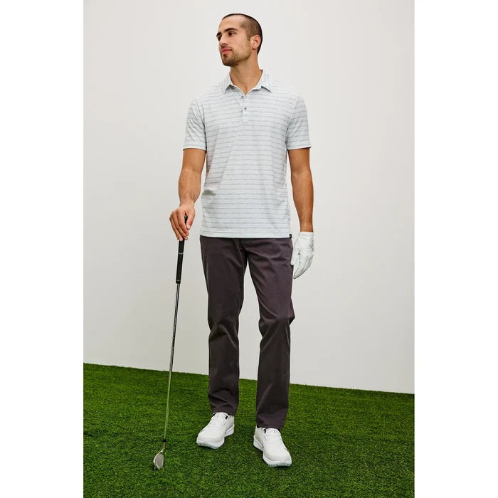 Rails Merced Golf Polo in Sashiko Border White