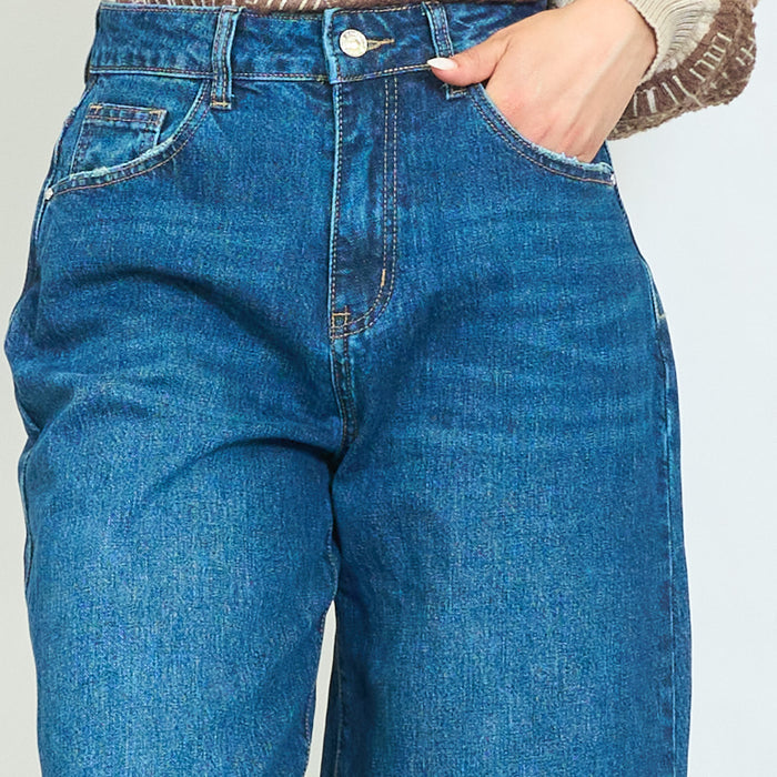 Raw hem wide leg jeans wholesale