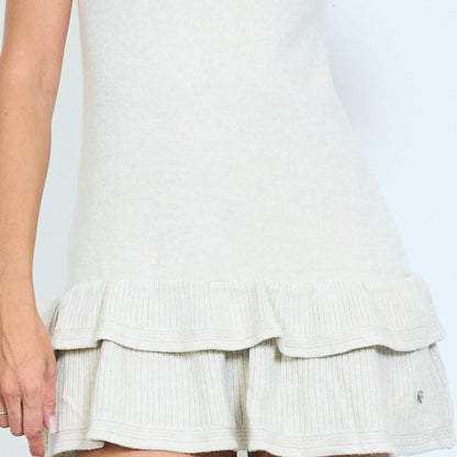 Ruffle hem knit mini dress wholesale