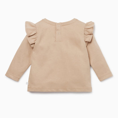 Caramel & Terracotta Dress and Ruffle T-Shirt Set