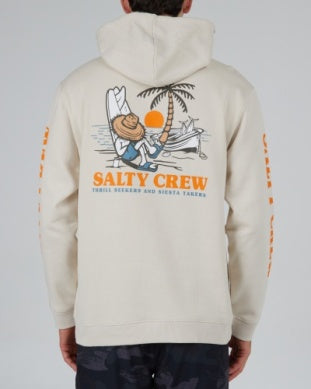 Salty Crew Mens Siesta Hooded Fleece Sweatshirt Apparel Salty Crew Bone Small