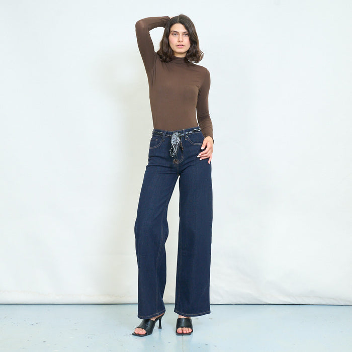 Scarf belt straight leg jeans wholesale