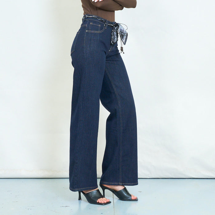 Scarf belt straight leg jeans wholesale