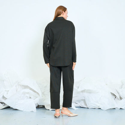 Sculptural floral appliqué blazer with rounded hem wholesale