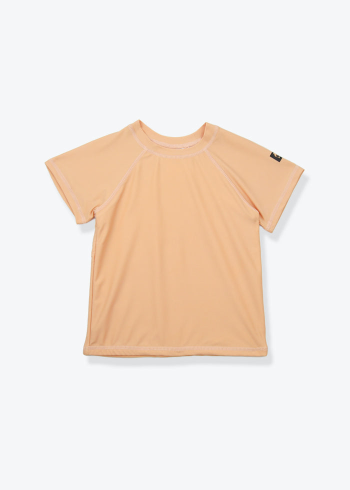 Kids short sleeve rashguard Desert Sand – front view