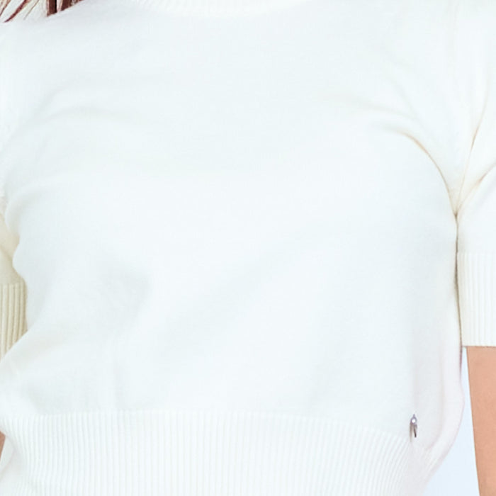 Short sleeve shoulder pad knit sweater wholesale