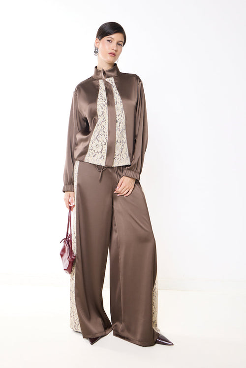 Snake side panel wide leg trousers wholesale