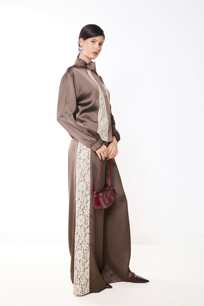 Snake side panel wide leg trousers wholesale