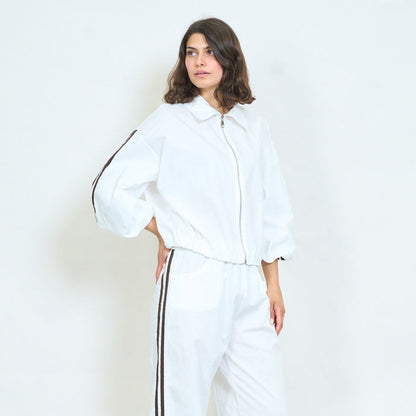 Sporty zip front cropped jacket wholesale