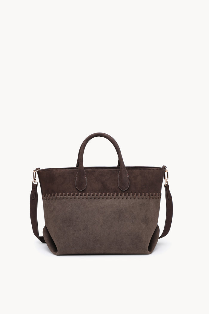 Stitched suede shopper bag wholesale