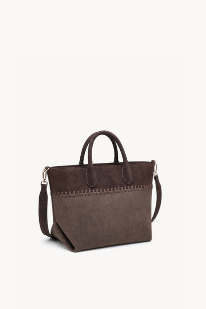 Stitched suede shopper bag wholesale