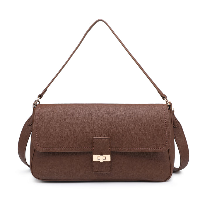 Structured flap shoulder bag wholesale