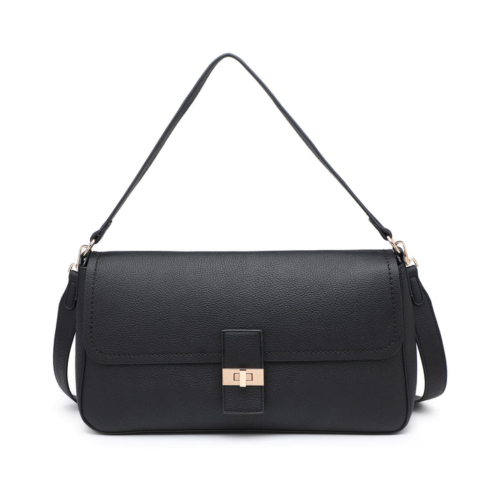 Structured flap shoulder bag wholesale