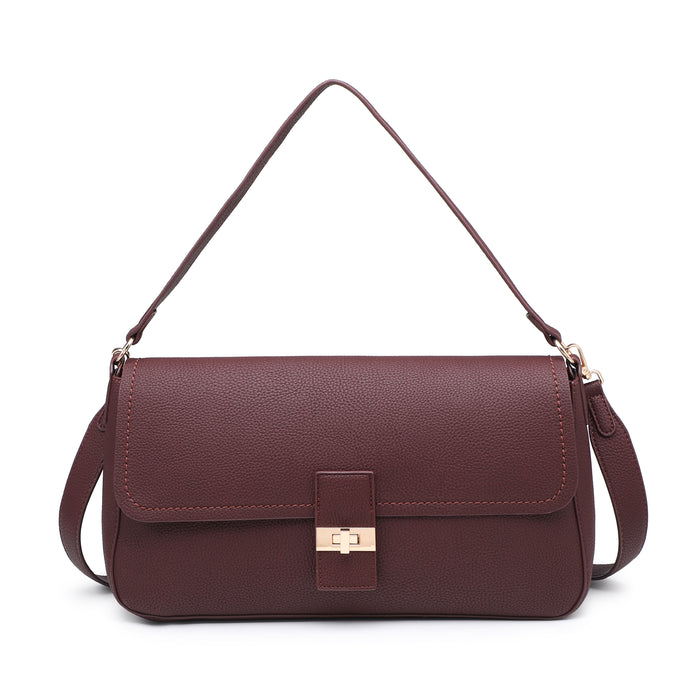 Structured flap shoulder bag wholesale