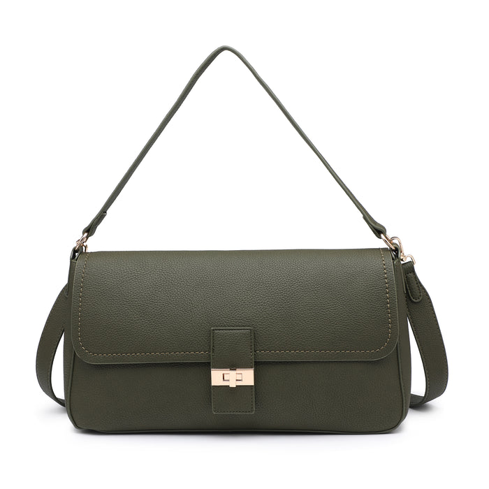 Structured flap shoulder bag wholesale