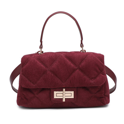 Structured quilted top handle bag wholesale