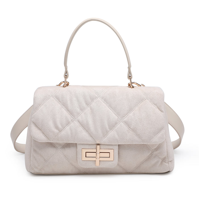Structured quilted top handle bag wholesale