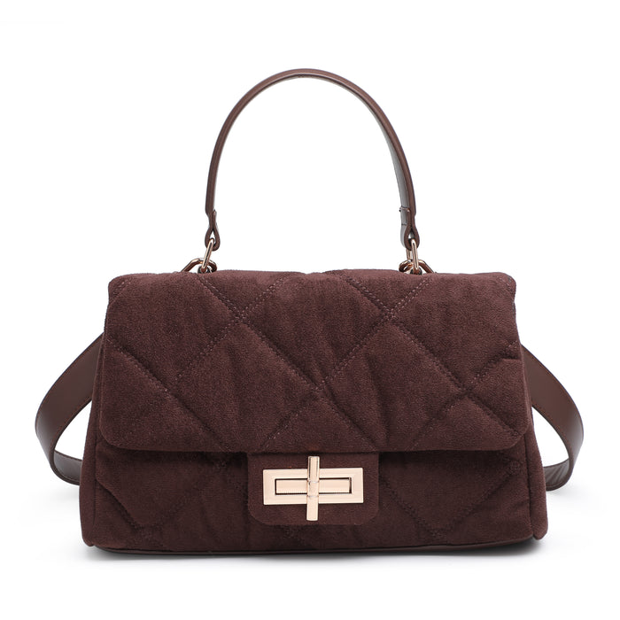 Structured quilted top handle bag wholesale