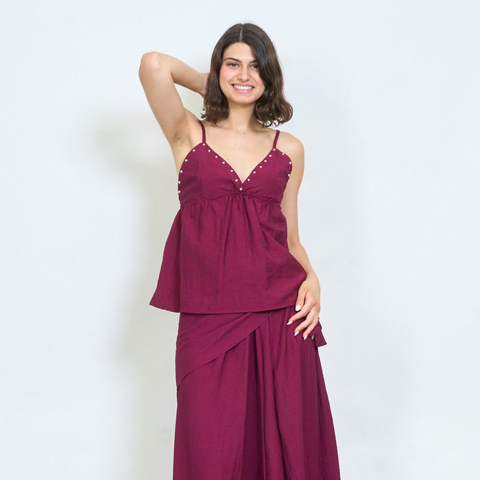 Studded v-neck cami top wholesale