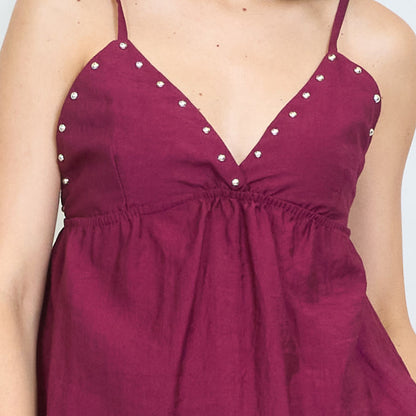 Studded v-neck cami top wholesale